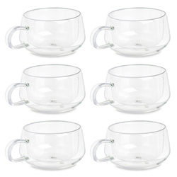 Set cani termice pentru cafea sau ceai, pereti dubli, 6 cesti, 280 ml