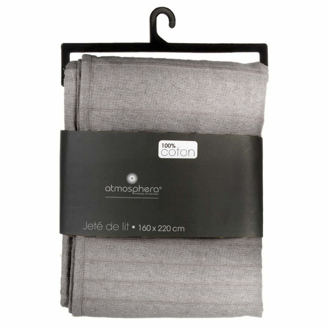 Cuvertură de pat din bumbac 160 x 220 cm, culoare bej închis