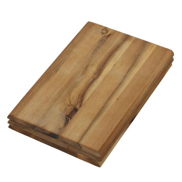 Tavi de servire pentru gustare, set 3 bucati, lemn de salcam, 23 x 15 cm, Kesper