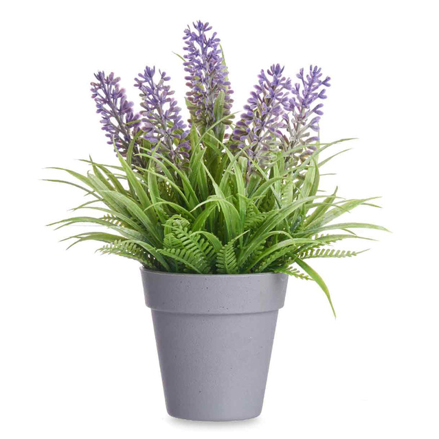 Lavanda artificiala intr-un vas gri
