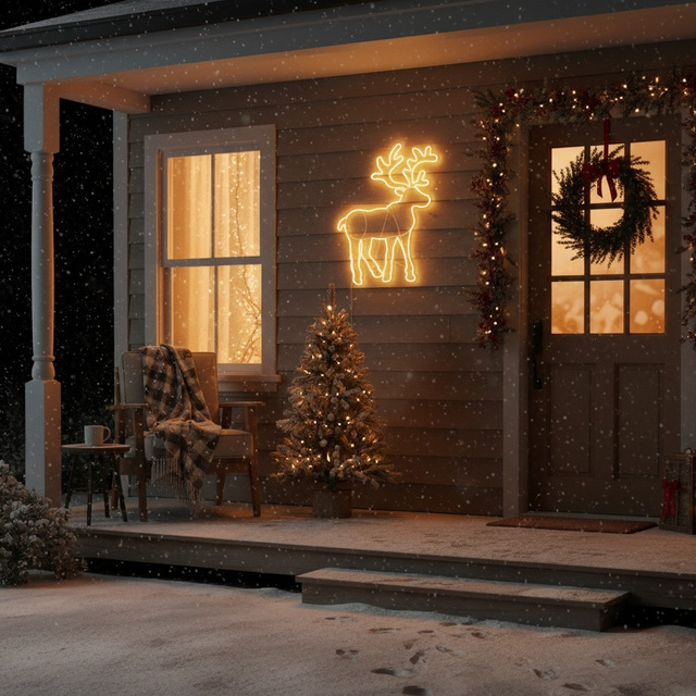 Decorațiune de Crăciun LED, ren, 100 x 80 cm