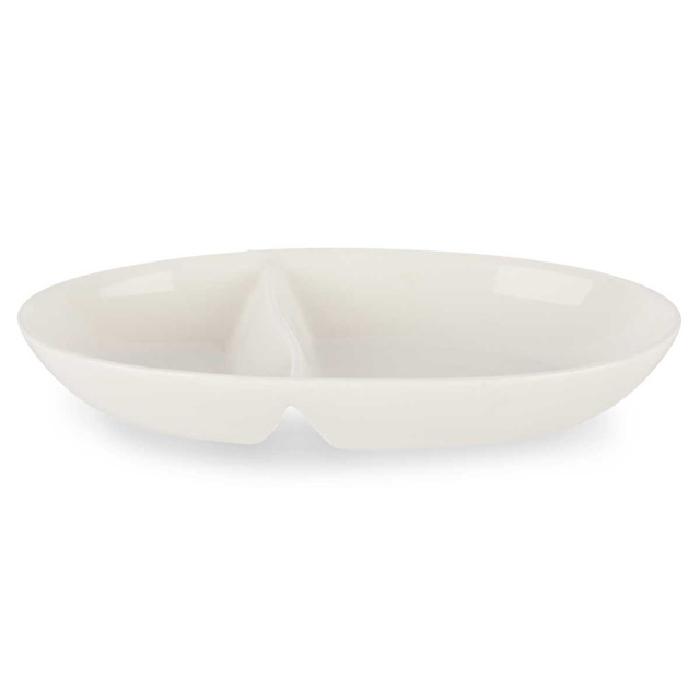 Farfurie ovala pentru gustari din portelan, 12 x 20 x 3 cm