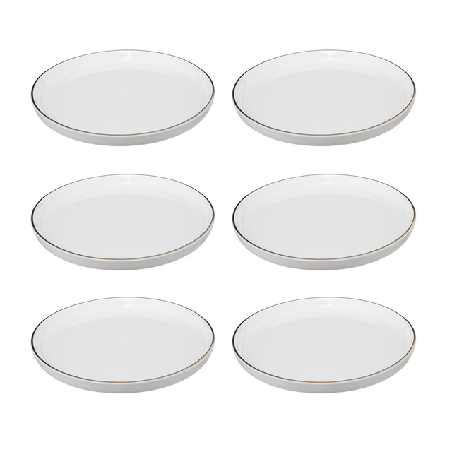 Farfurii desert SUBLIMA, margine aurie, 6 buc. × Ø 20 cm