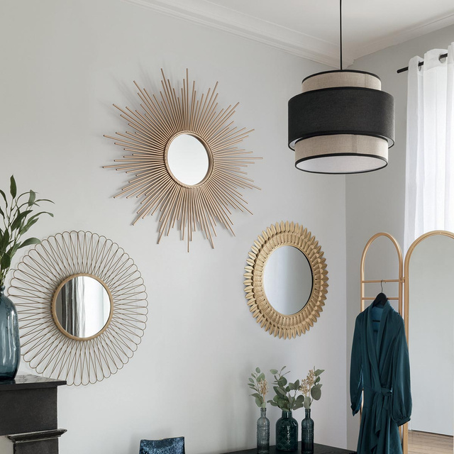 Oglindă decorativă de perete GOLD SUN Ø 100 cm