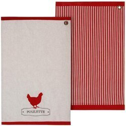 Prosoape de bucatarie din bumbac POULETTE, 45 x 70 cm, 2 bucati