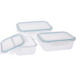 Organizatoare de sticlă pentru alimente cu capace, 3 bucăți