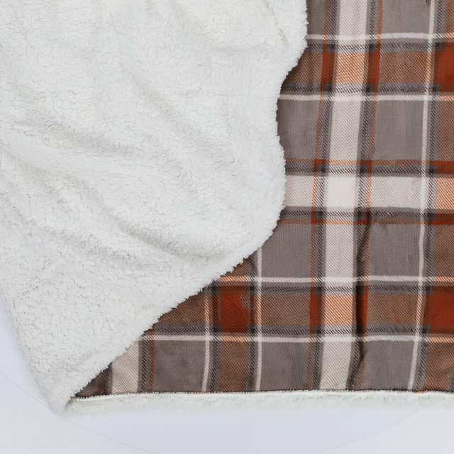 Pătură în carouri, 200 x 150 cm, bej