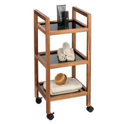 Etajeră mobilă din lemn de salcâm FONDI, 3 niveluri, înălțime 76,5 cm