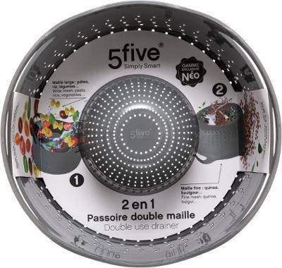 Strecurătoare 2-în-1, plastic, gri