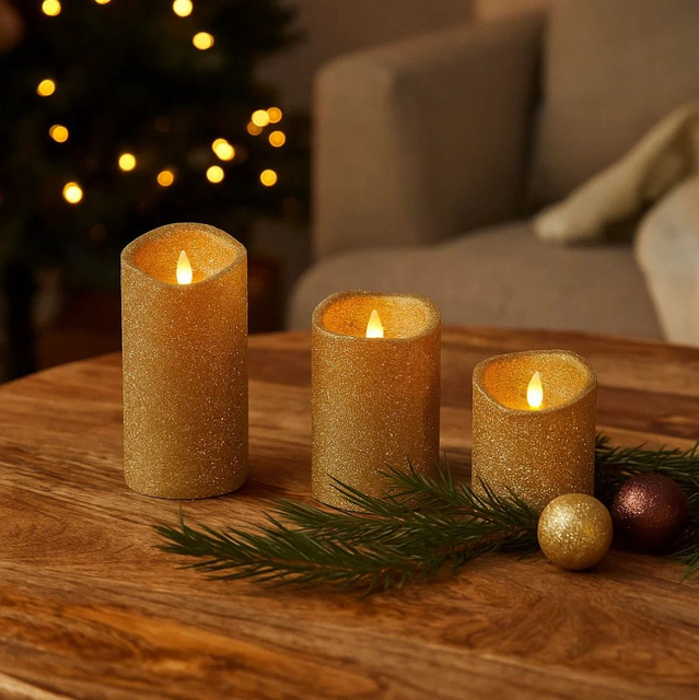 Set lumanari LED in diverse marimi, 3 bucati