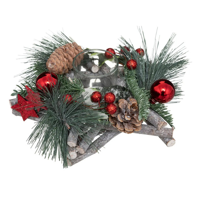 Crenguta de Crăciun cu un loc pentru lumânare