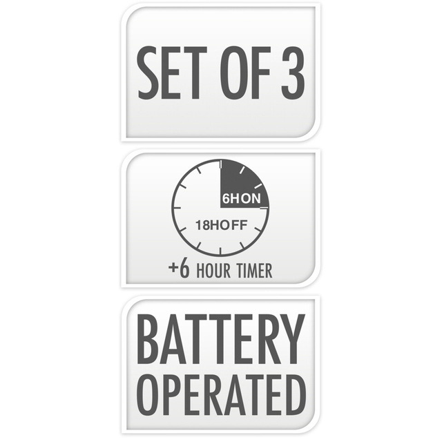 Set de 4 lămpi de Crăciun LED, 62 cm