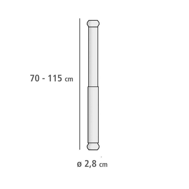 Bara de dus telescopica LUZ, Ø 2,8 cm, 70-115 cm, crom, WENKO