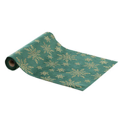 Traversa de masa cu fulgi de zapada cu sclipici, 28 x 300 cm