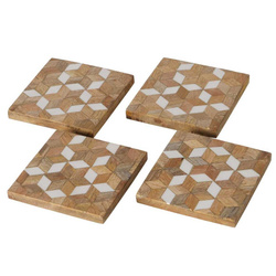 Set 4 suporturi  pentru pahare  din lemn Moskia