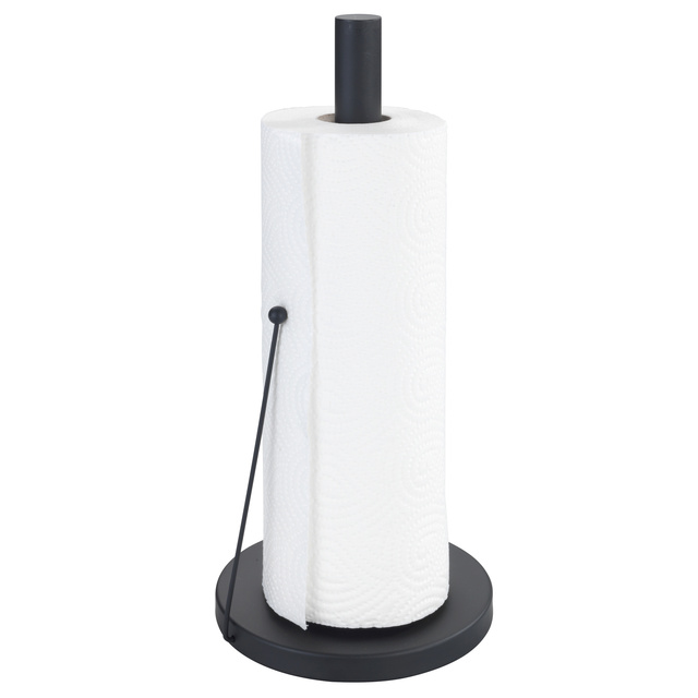 Suport pentru prosoape de hârtie de bucătărie CLAYTON - oțel inoxidabil, WENKO, negru