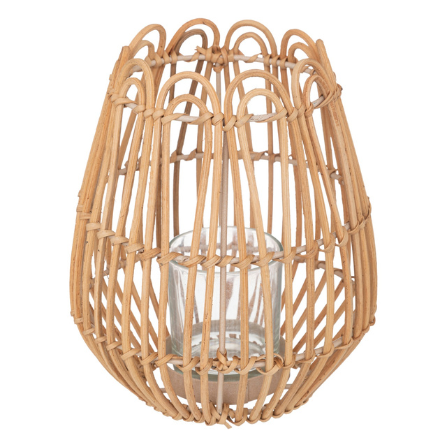 Felinar pentru balcon, rattan, inaltime 22 cm