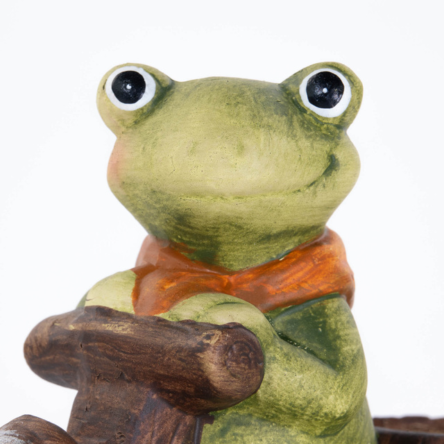 Ghiveci ceramic in forma de broasca, 15 cm