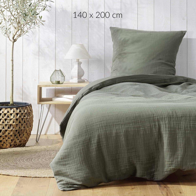 Set de lenjerie de pat din bumbac cu textură, ANGELIA, 140 x 200 cm