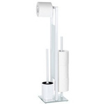 Suport pentru hârtie igienică și perie pentru toaletă, RIVALTA WHITE - 3 în 1, WENKO, alb