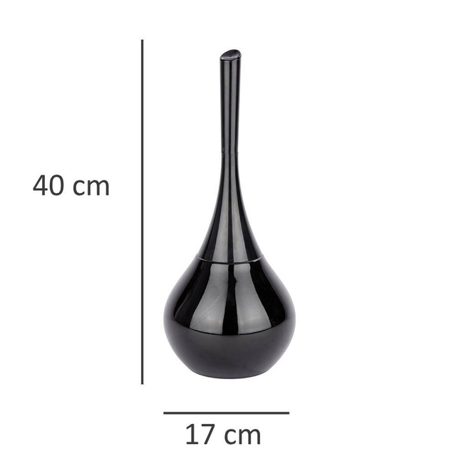 Recipient pentru perie FLAKON BLACK + perie WC, WENKO, negru