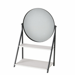 Oglinda ACAPULCO pe picioare cu raft, rotunda, inaltime 50,5 cm