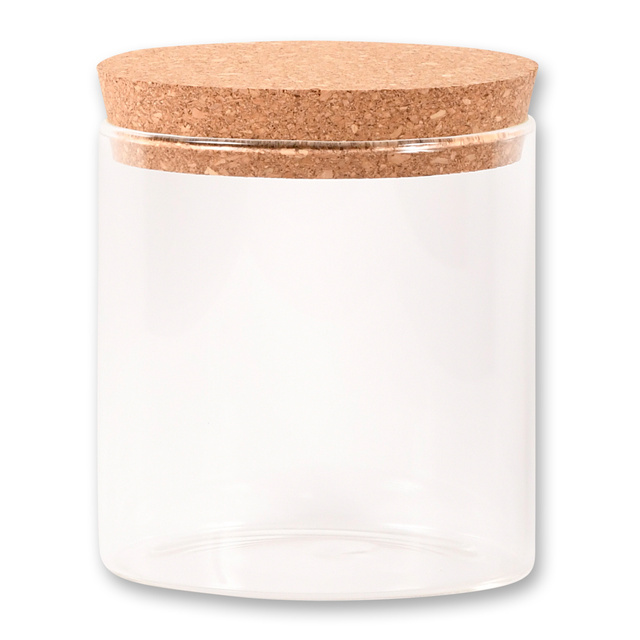 Recipient de sticlă pentru bucătărie cu capac din plută