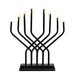 Candelă adventistă LED, 8 lumini, 32 x 27 cm, negru