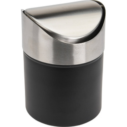 Coș de gunoi de baie, oțel inoxidabil, capac pivotant, Ø 12 cm
