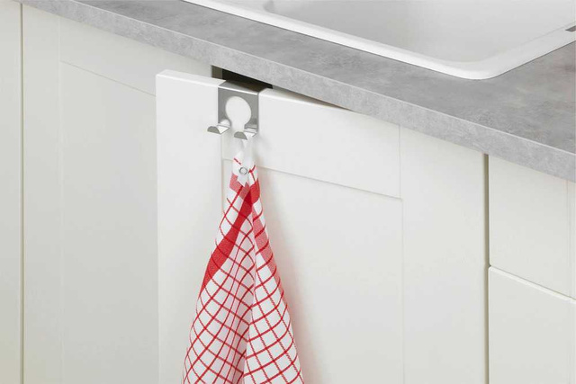 Cârlig dublu de bucătărie pentru prosoape, oțel inoxidabil, WENKO