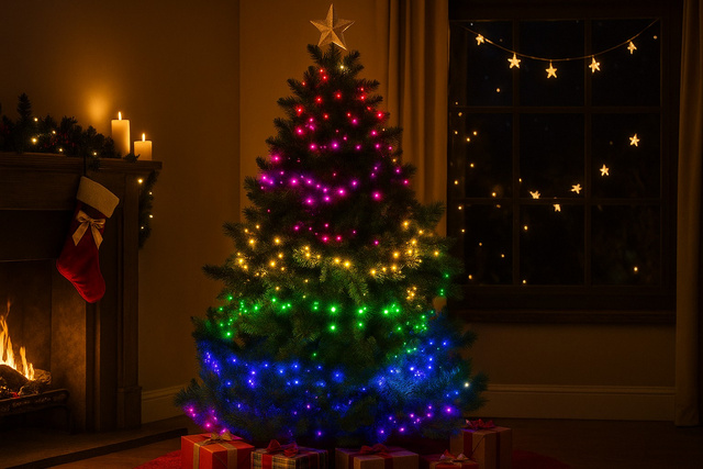 Lămpi de brad LED cu efect de apă curgătoare, 400 buc.