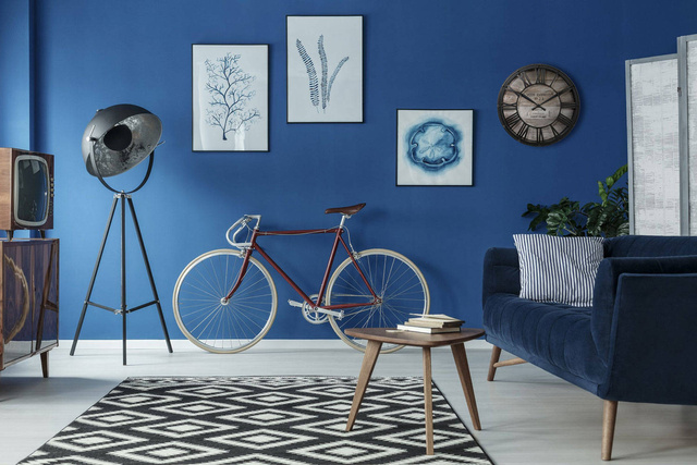 Ceas de perete Vintage, MDF, Diametru 39 cm, Negru/Maro