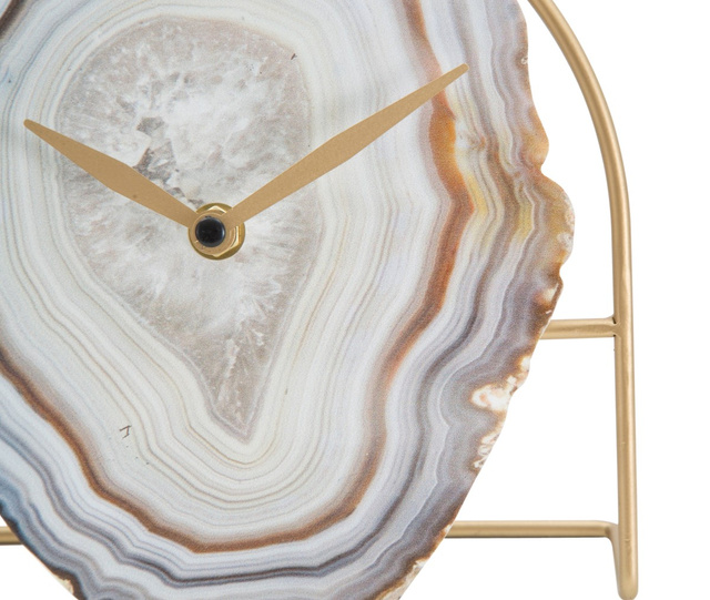 Ceas elegant cadran cu model de agat, 20 x 19,5 cm