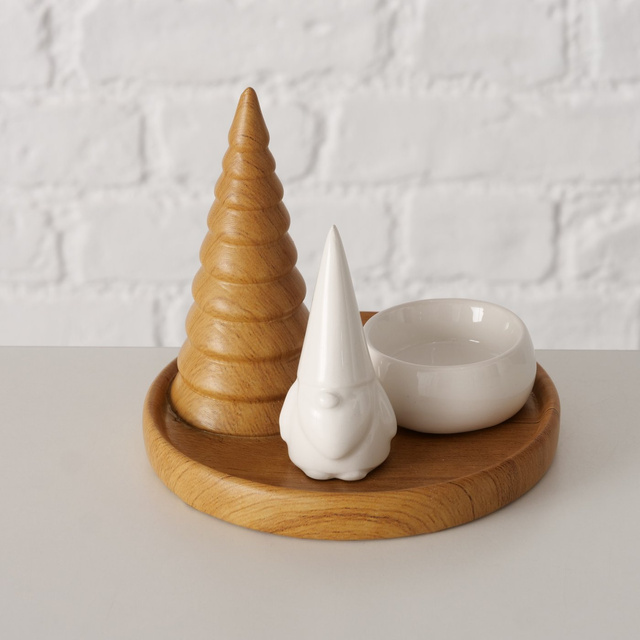 Candelabru pentru tealight AMIRA cu brad, Ø 13 cm