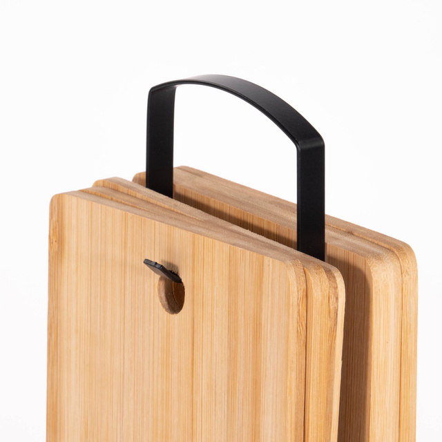 Tocatoare din bambus, 5 bucati cu suport