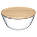Bol din sticla, 2.5 L, cu capac din bambus