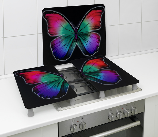 Plăci de sticlă de protecție BUTTERFLY BY NIGHT - 2 bucăți, WENKO