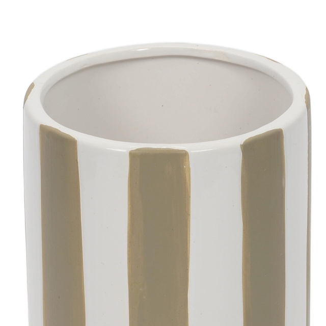 Vaza din ceramica cu dungi verticale groase, Ø 12 x 20 cm