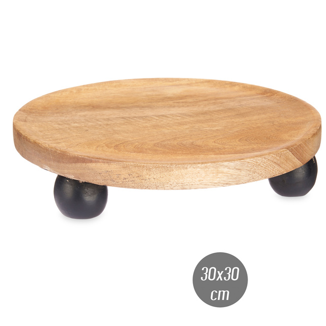 Suport din lemn pe picioare decorative, Ø 30 cm