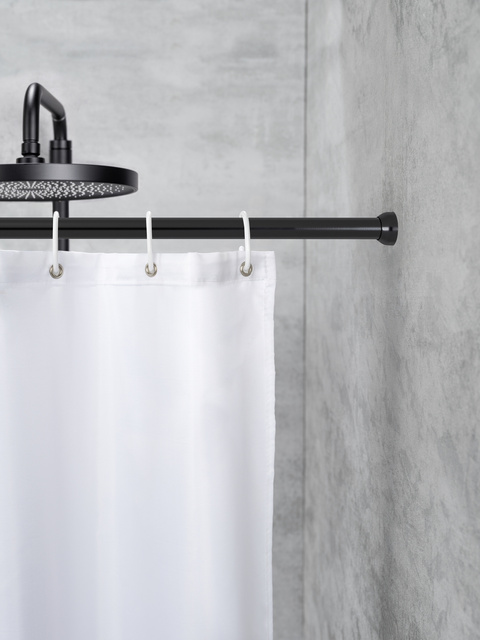 Șină de duș telescopică, 110 - 185 cm, negru, WENKO