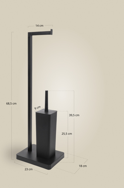 Suport pentru hârtie igienică cu perie de toaletă BALVO