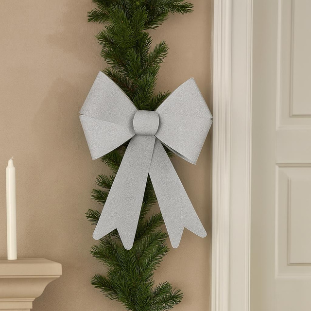 Fundita decorativa cu sclipici, gri, 30 x 19 cm