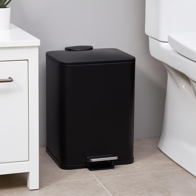 Coș de gunoi metalic DELTA, negru, 20 l