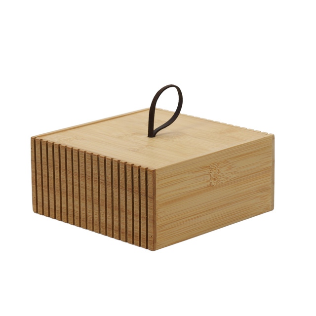 Organizator baie din bambus, 15 x 15 x 7 cm