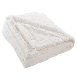 Pătură moale din blană artificială, NATURAL.