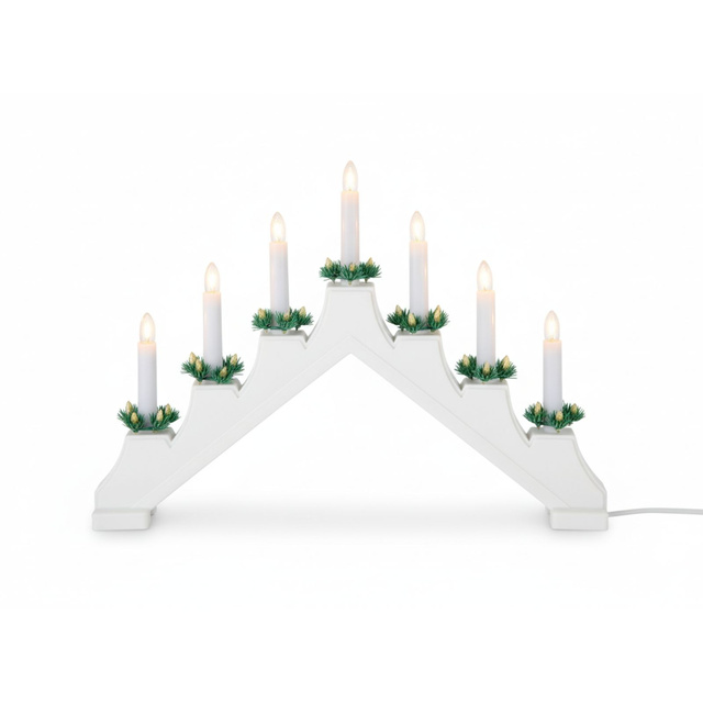 Candelabru decorativ LED XMAS GLOW, 7 lumânări, 42,5 x 6 x 28 cm