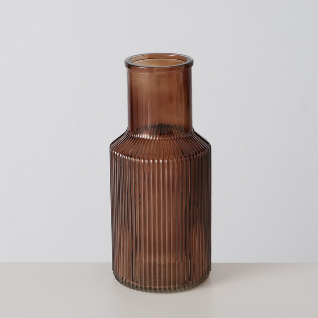 Vaza din sticla nervurata MISAM, 22 cm