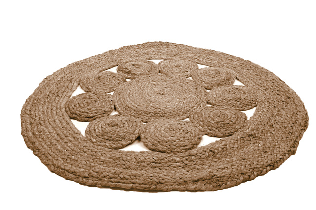 Covor decorativ din iută rotund, Ø 80 cm