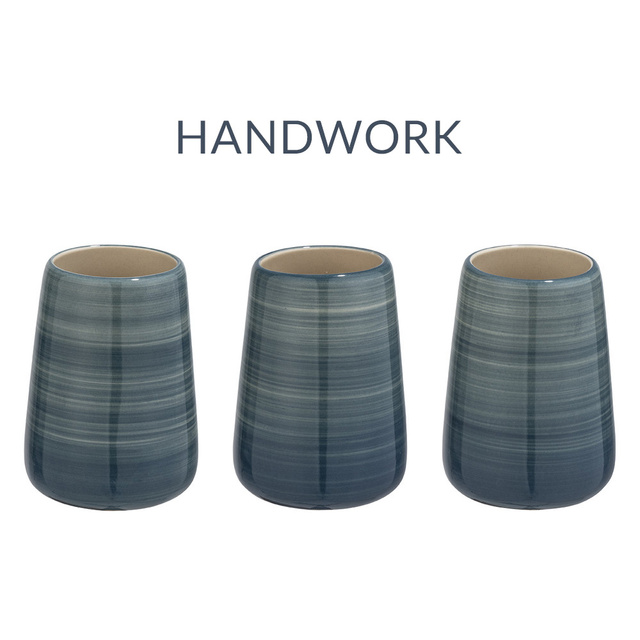 Recipient pentru periuțe de dinți POTTERY PETROL, WENKO, turcoaz