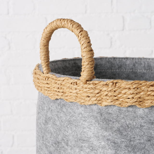 Set 2 cosuri depozitare Nilo, fetru, rotunde